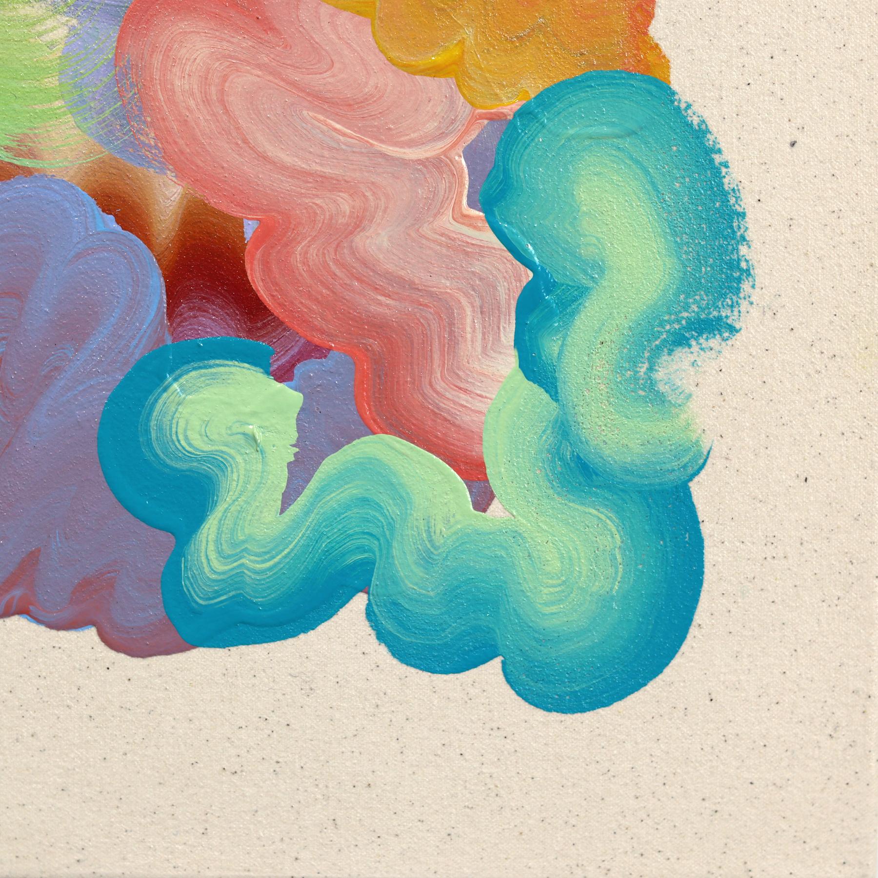 New Somethings - Colorful Expressive Contemporary Abstract Painting on Canvas For Sale 7