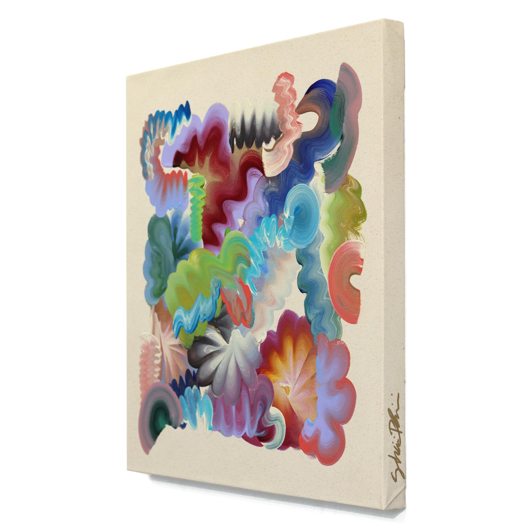 Newness - Original Colorful Expressive Contemporary Abstract Artwork on Canvas For Sale 2
