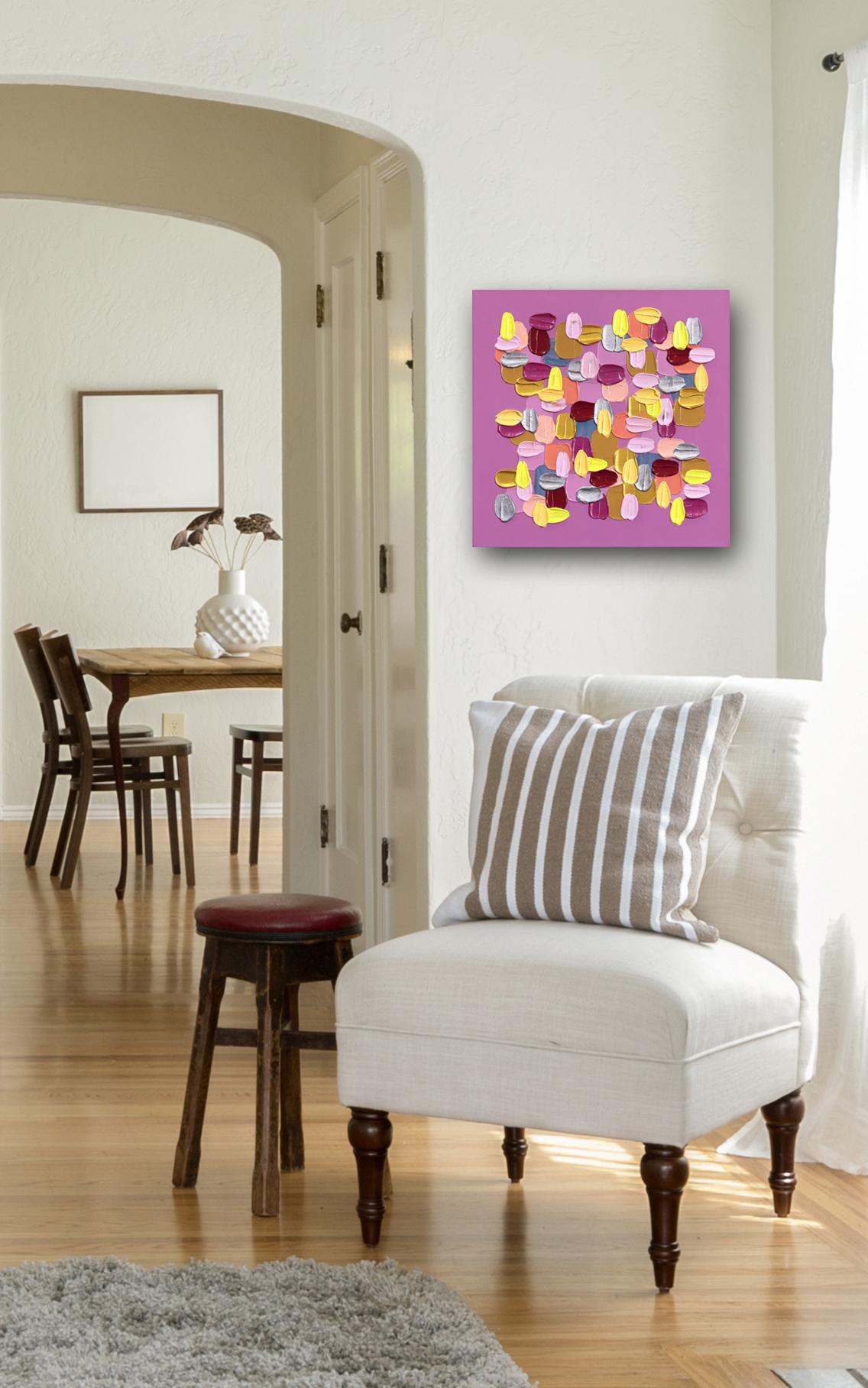 One Truth - Pittura astratta di colore rosa ispirata all'impasto - Painting di Shiri Phillips