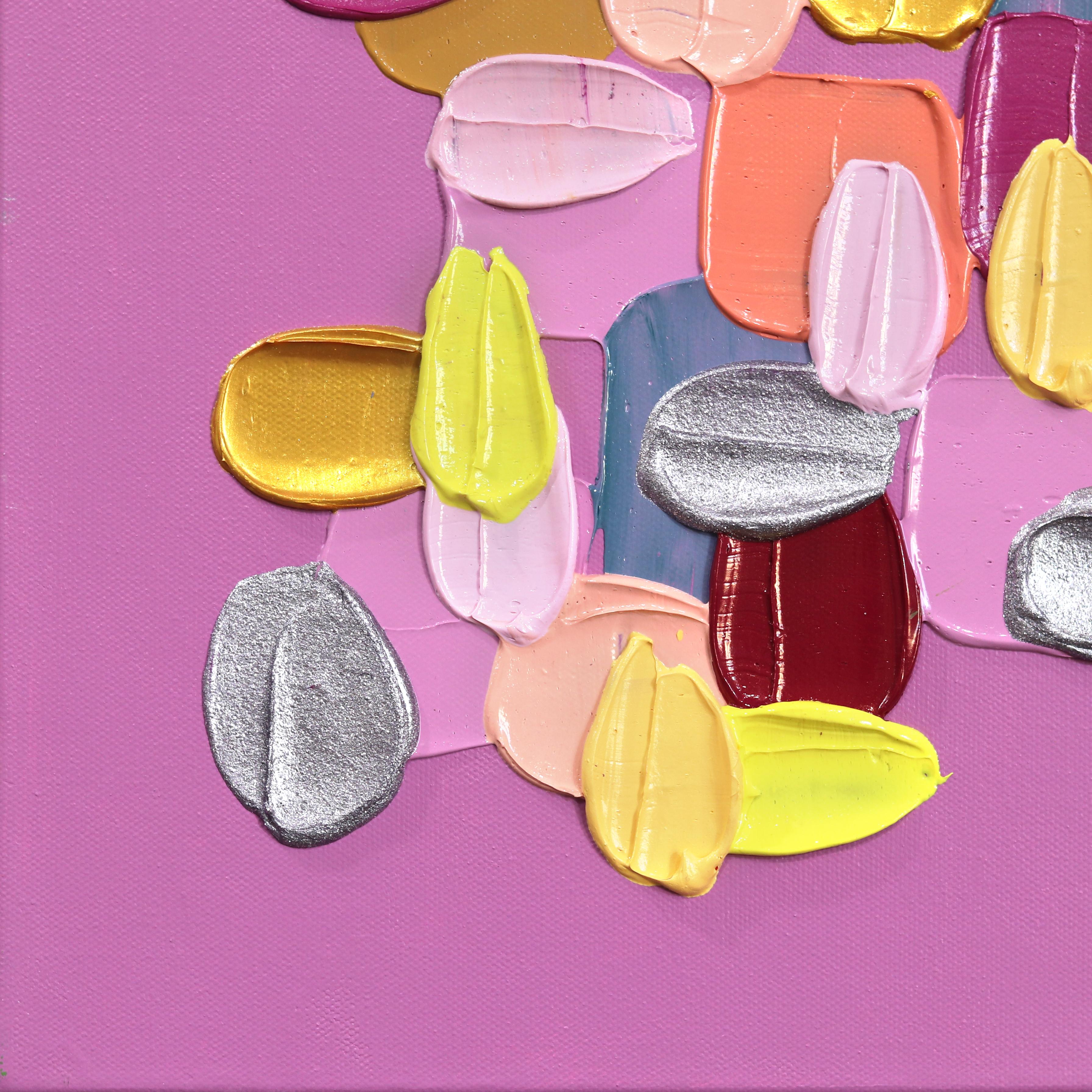 One Truth - Pittura astratta di colore rosa ispirata all'impasto - Painting Astratto di Shiri Phillips