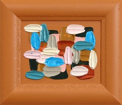 Orange - Peinture abstraite texturée texturée et épaisse - originale