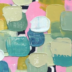 Pastell Geometrisch 5 - Impasto Stil Bunte Strukturierte Dicke Farbe Abstrakte Kunst