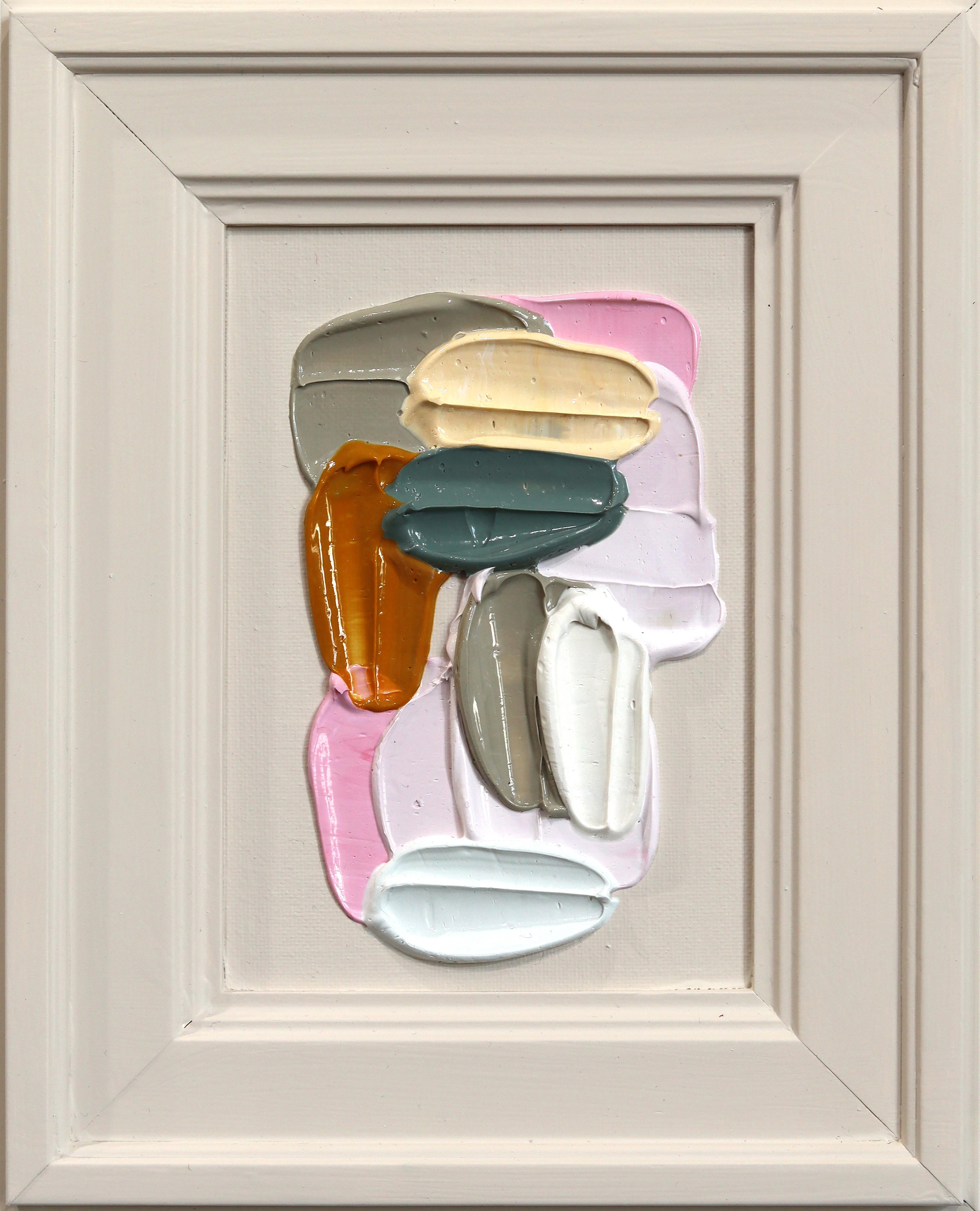 Peace - Contemporary Colorful Impasto Inspired Abstract Painting Wooden Frame - Mixed Media Art by Shiri Phillips