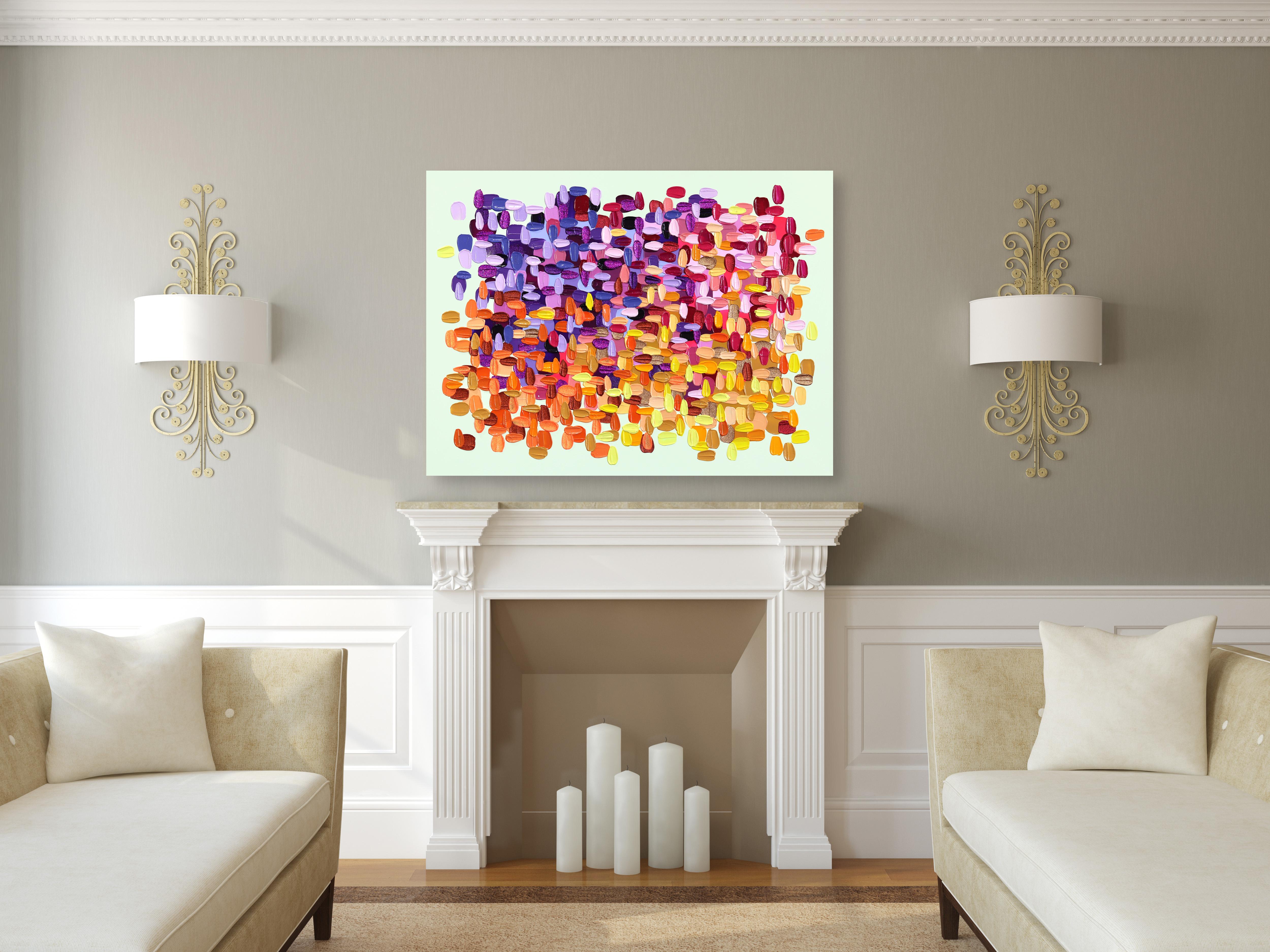Pizzaz!  -  Impasto Textured Colorful Abstract Painting For Sale 4