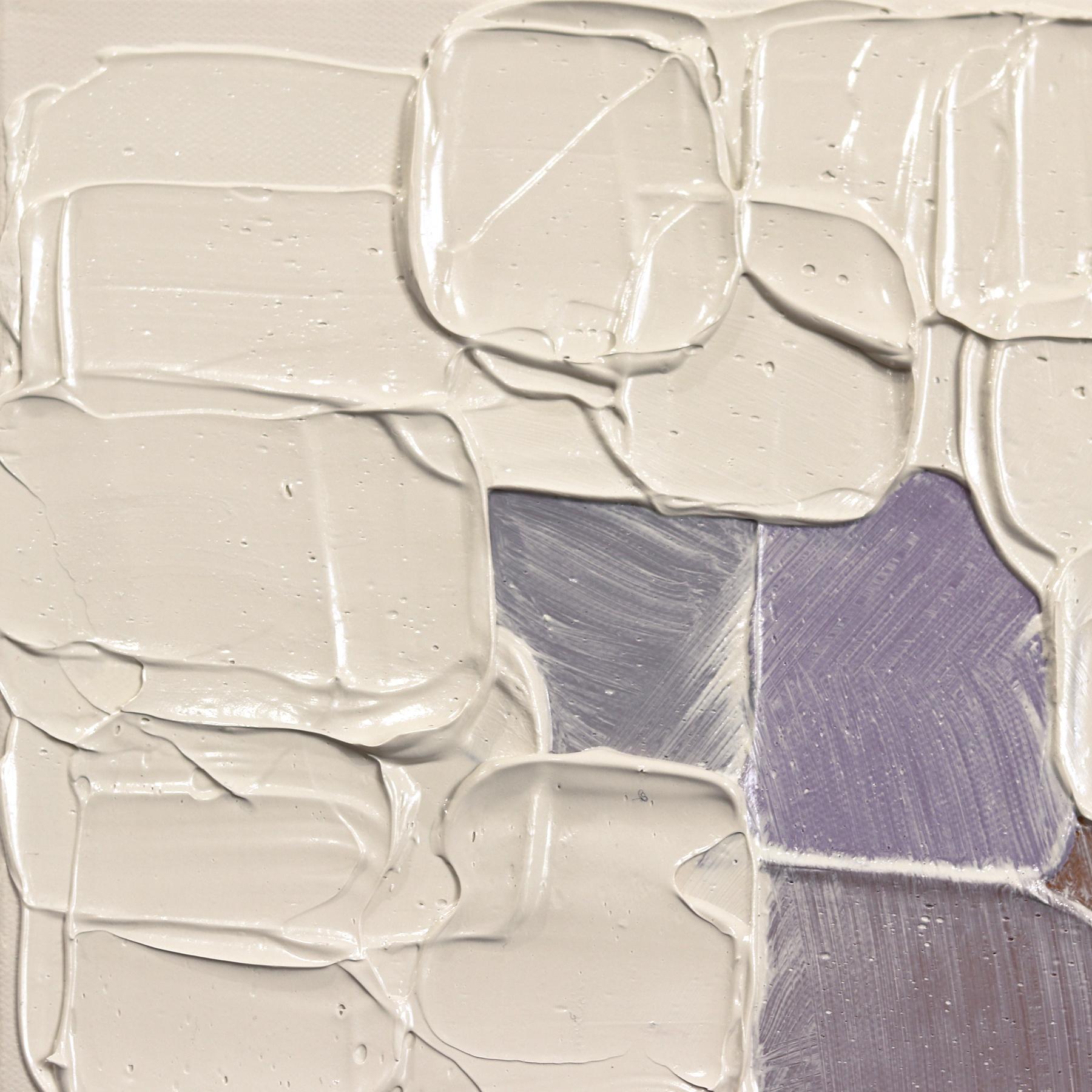 Malva Púrpura - Obra de Arte Abstracta sobre Lienzo inspirada en el Impasto de Pintura Gruesa Texturada - Painting Abstracto de Shiri Phillips