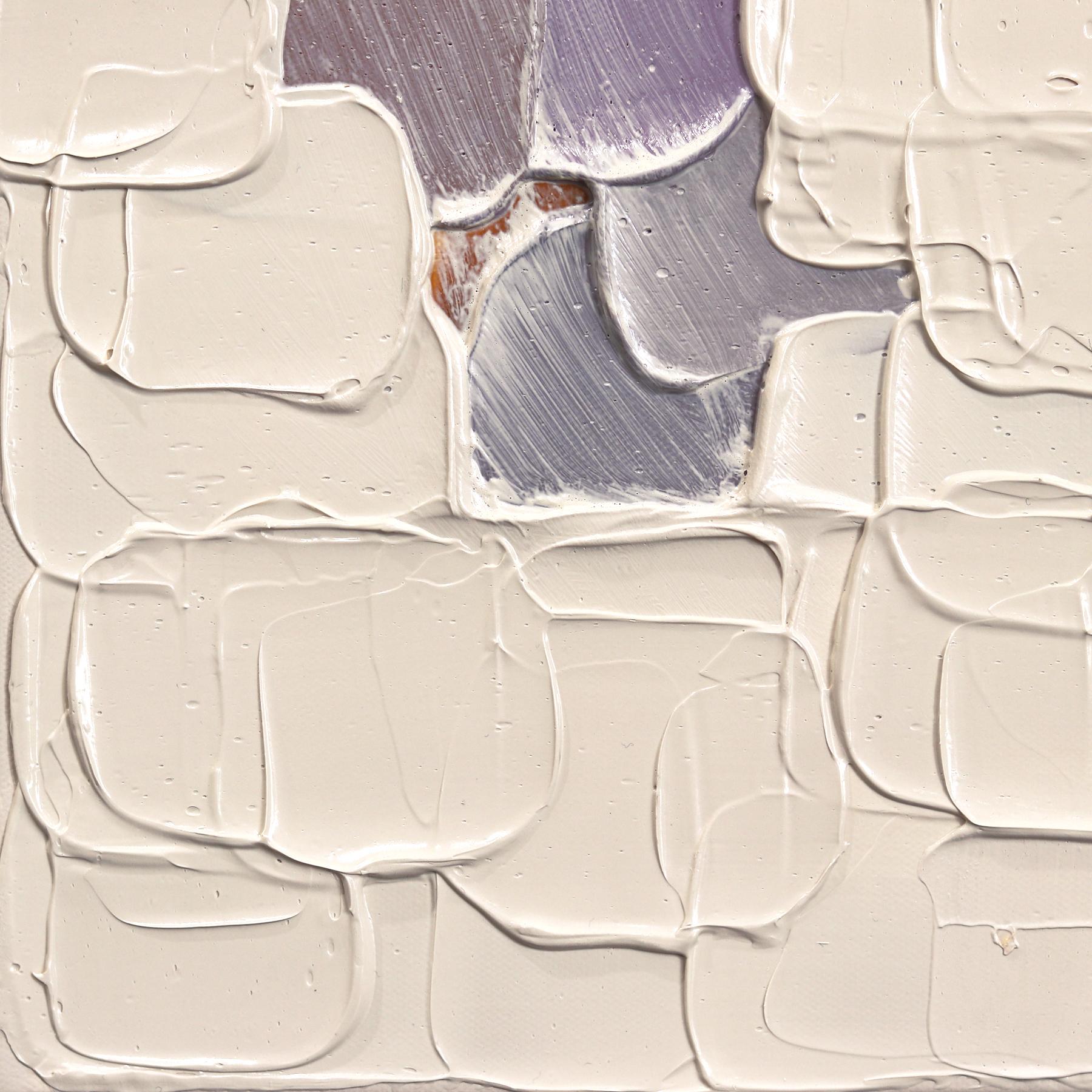 Malva Púrpura - Obra de Arte Abstracta sobre Lienzo inspirada en el Impasto de Pintura Gruesa Texturada en venta 3
