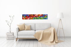 Rainbow Landing - Pittura astratta colorata, alta e testurizzata, con impasti spessi e Lande