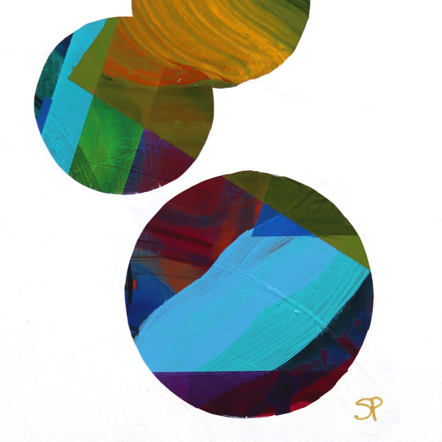 Reflections Through The Looking Glass No. 13 - Geometric Colorful Abstract Art - Black Abstract Painting by Shiri Phillips