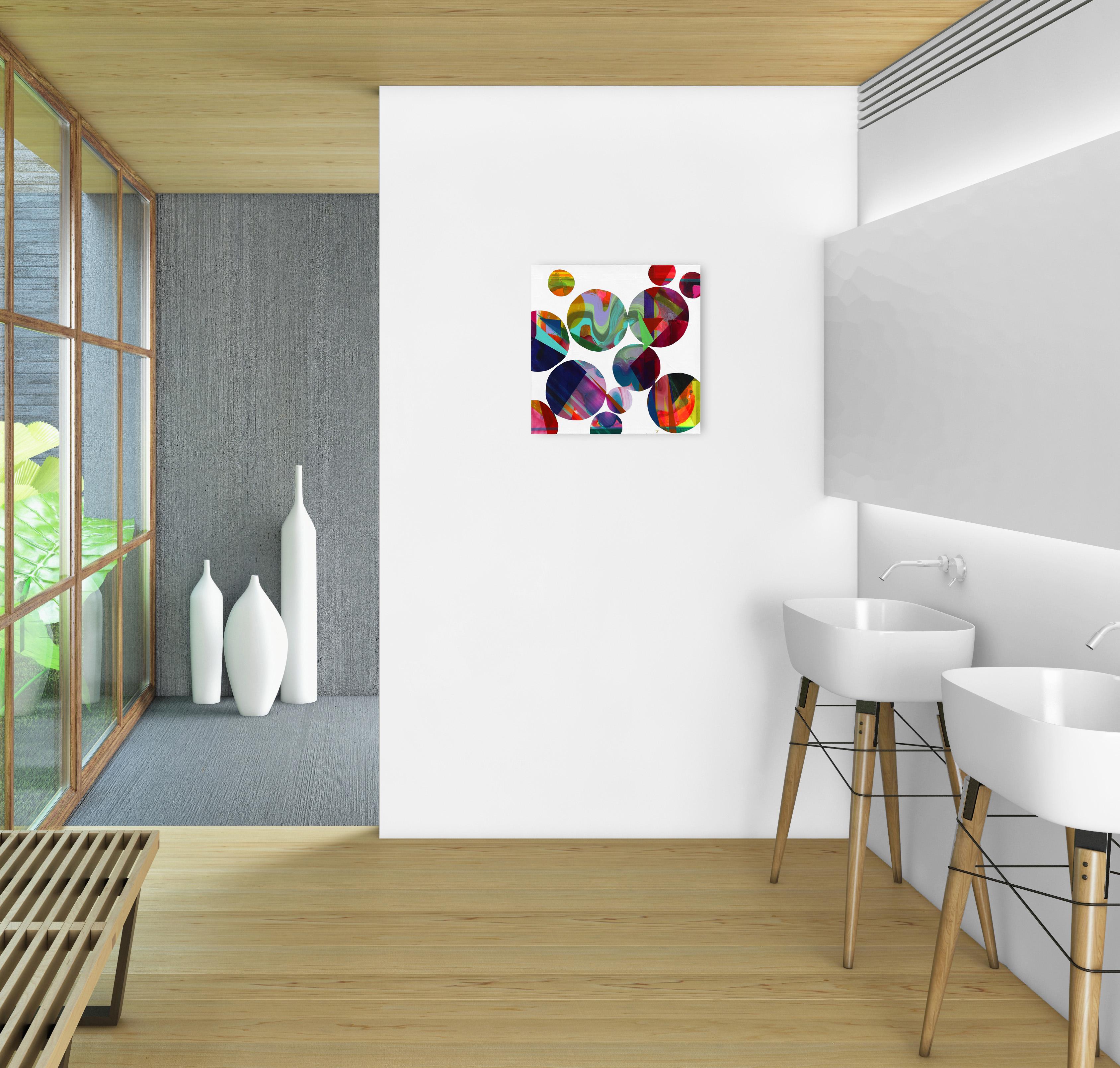 Riflessi attraverso lo specchio n. 5 - Arte astratta geometrica e colorata in vendita 5