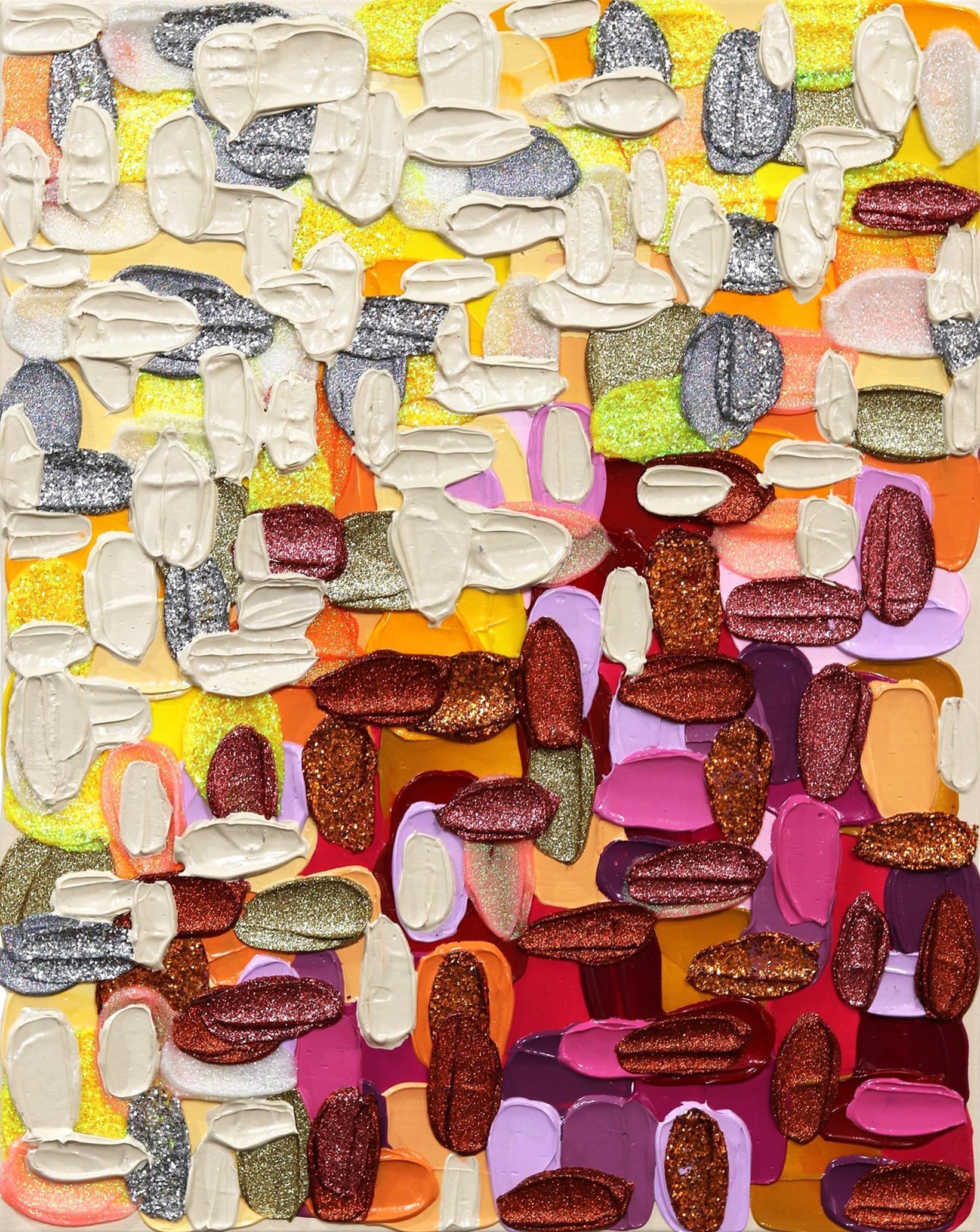 Shiri Phillips "Blue Haze" Impasto Thick Paint Colourful Abstract