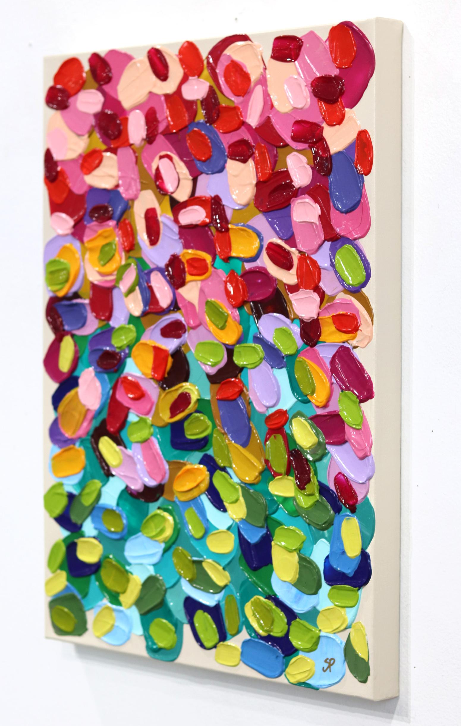 Le opere astratte dell'artista Shiri Phillips sono caratterizzate da pennellate di colori vivaci. I suoi dipinti sono ricchi di texture grazie alla stratificazione di colori acrilici in pennellate fluide. Ispirata dall'ambiente vibrante che ha