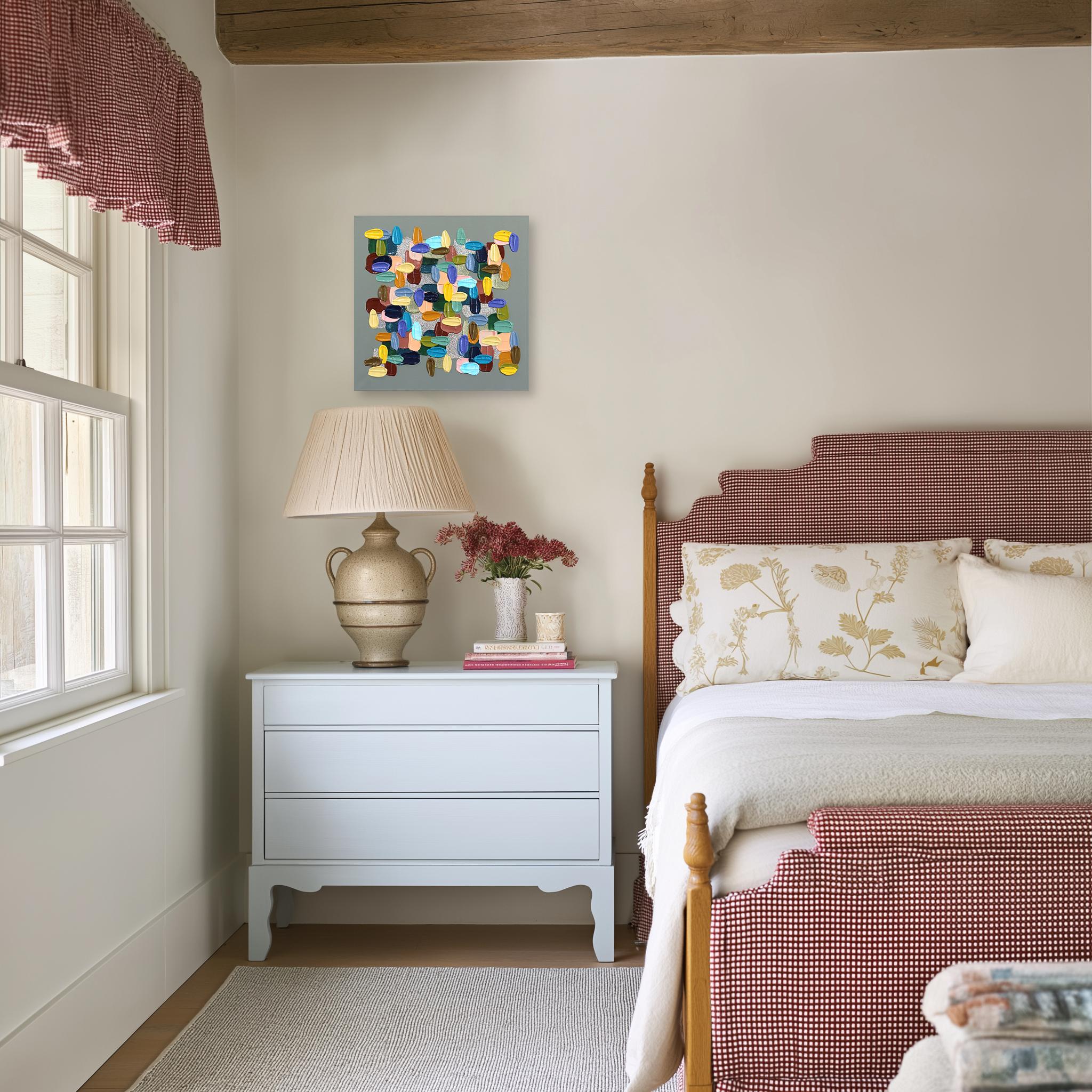 Speechless - Impasto inspiriert Textur dicke Acrylfarbe abstrakte Kunstwerk (Abstrakt), Mixed Media Art, von Shiri Phillips