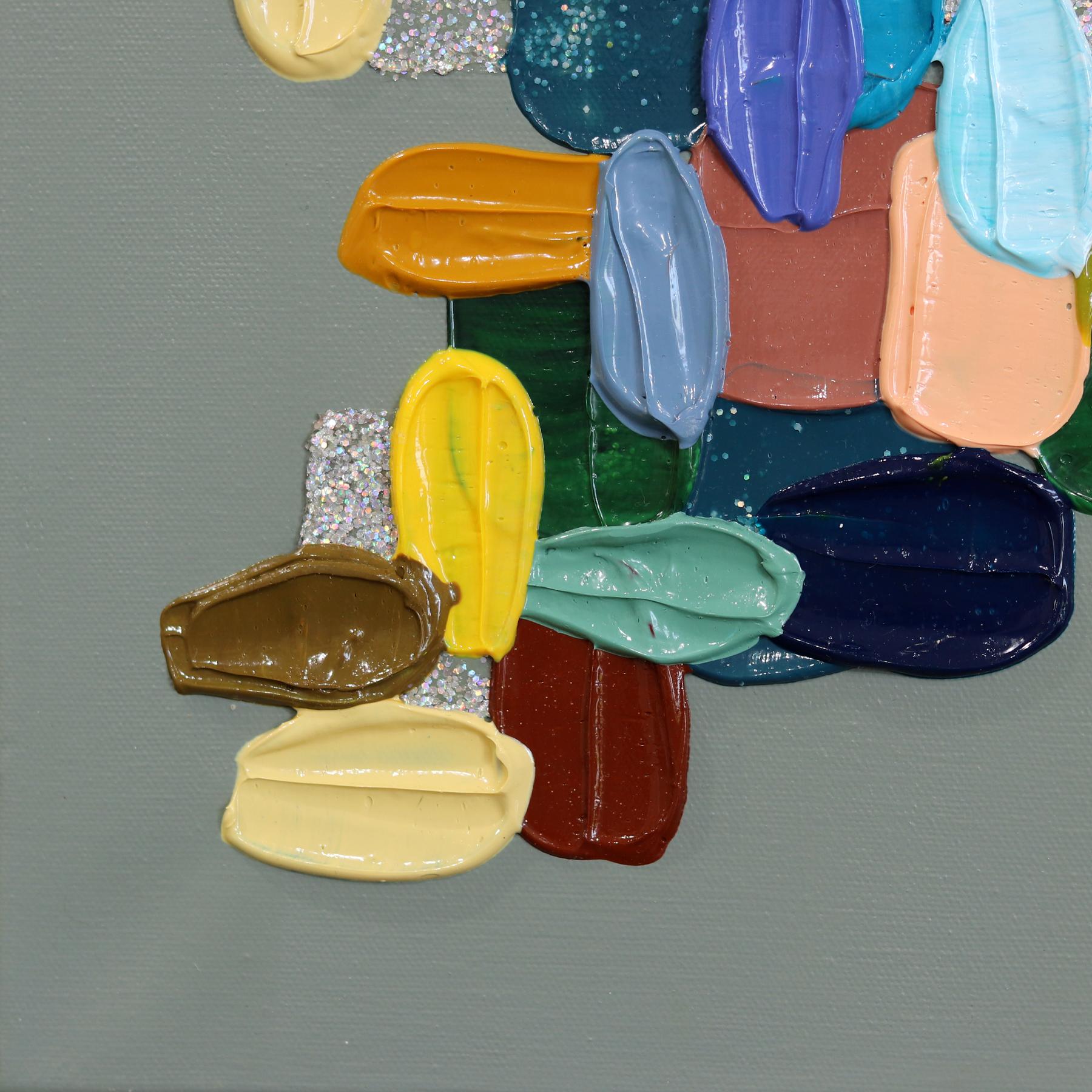 Speechless - Impasto inspiriert Textur dicke Acrylfarbe abstrakte Kunstwerk im Angebot 4