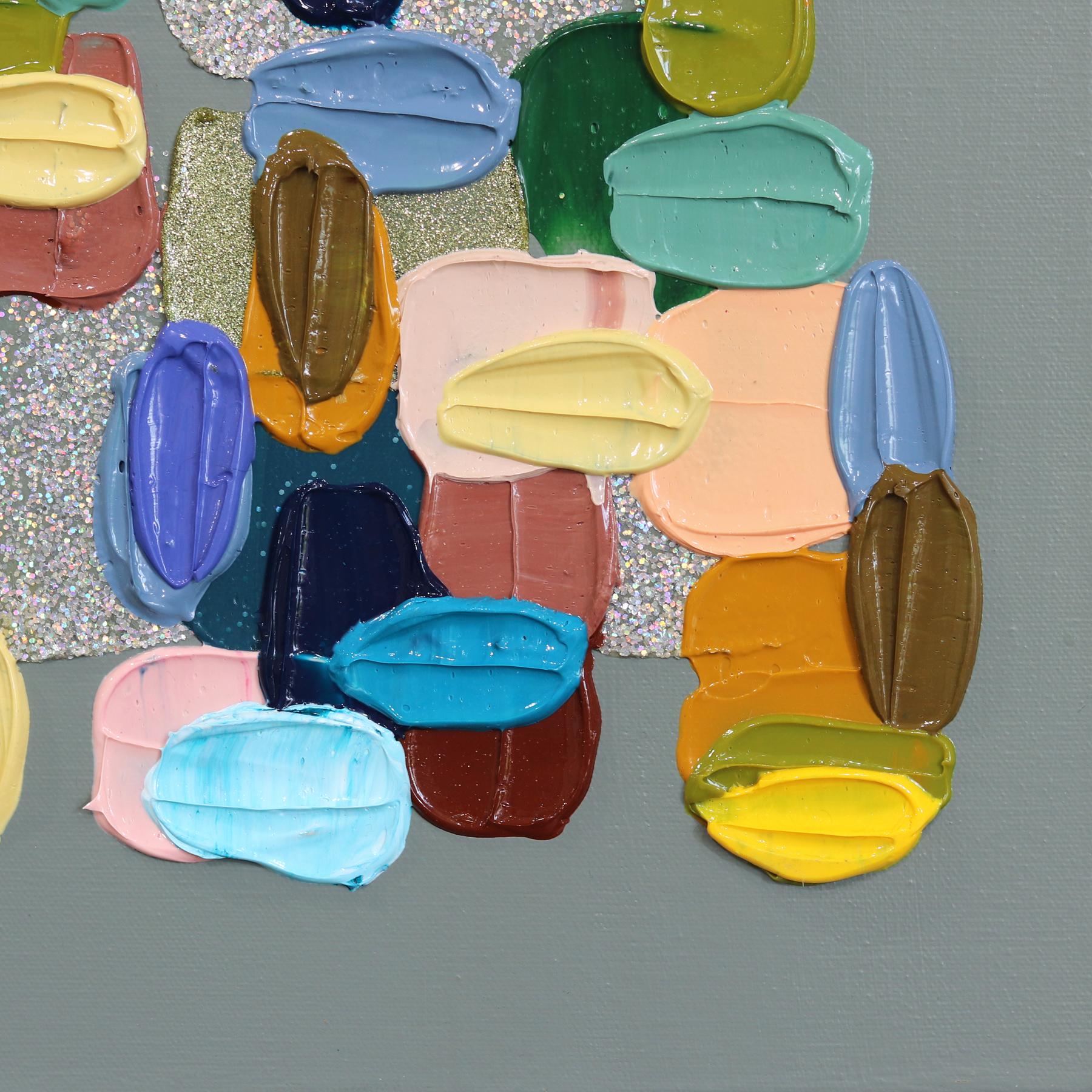 Speechless - Impasto inspiriert Textur dicke Acrylfarbe abstrakte Kunstwerk im Angebot 5