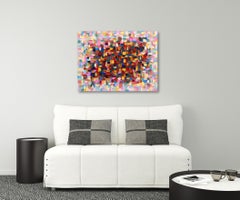 Straight Into the Middle - Lively Impasto Thick Paint Colorful Abstract Painting
