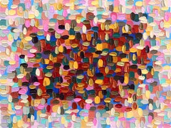 Straight Into the Middle - Pittura astratta colorata con un impasto vivace e spesso