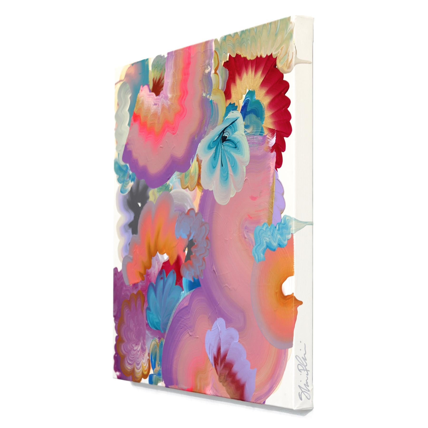 Sweet Dreams - Original farbenfrohe ausdrucksstarke zeitgenössische abstrakte Kunst auf Leinwand im Angebot 1