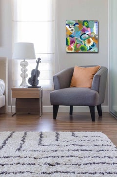 Swirl It Around - Original Colorful Thick Swirls Abstract Acrylic Painting
