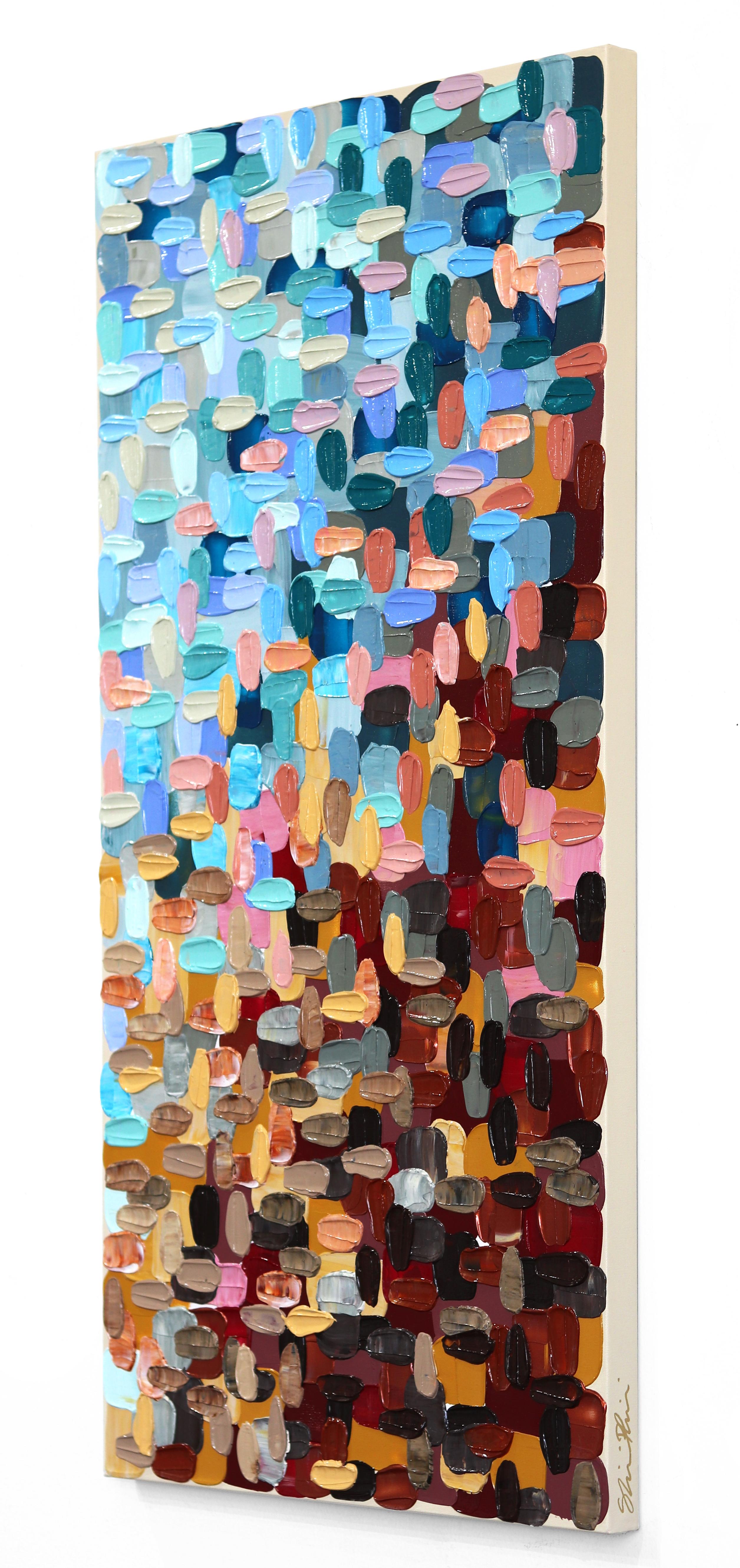 Les collines - Peinture épaisse et colorée - Grande peinture abstraite en vente 1