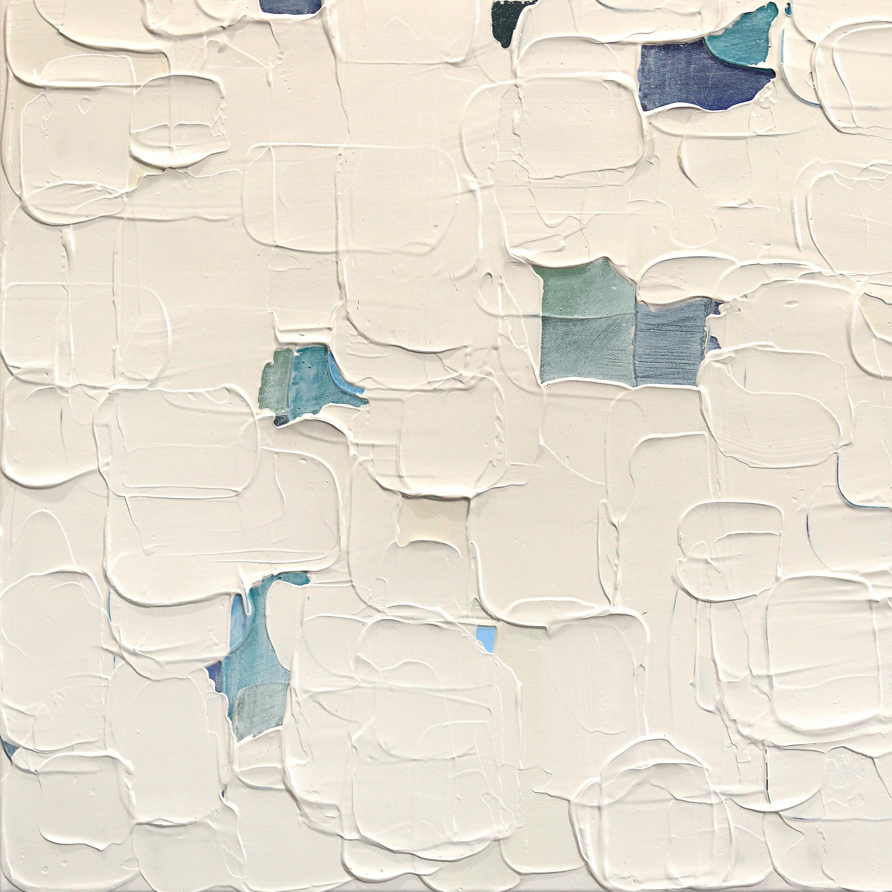 El Kotel - Gran Pintura Abstracta Verde Azul Impasto Pintura Gruesa - Painting Abstracto de Shiri Phillips