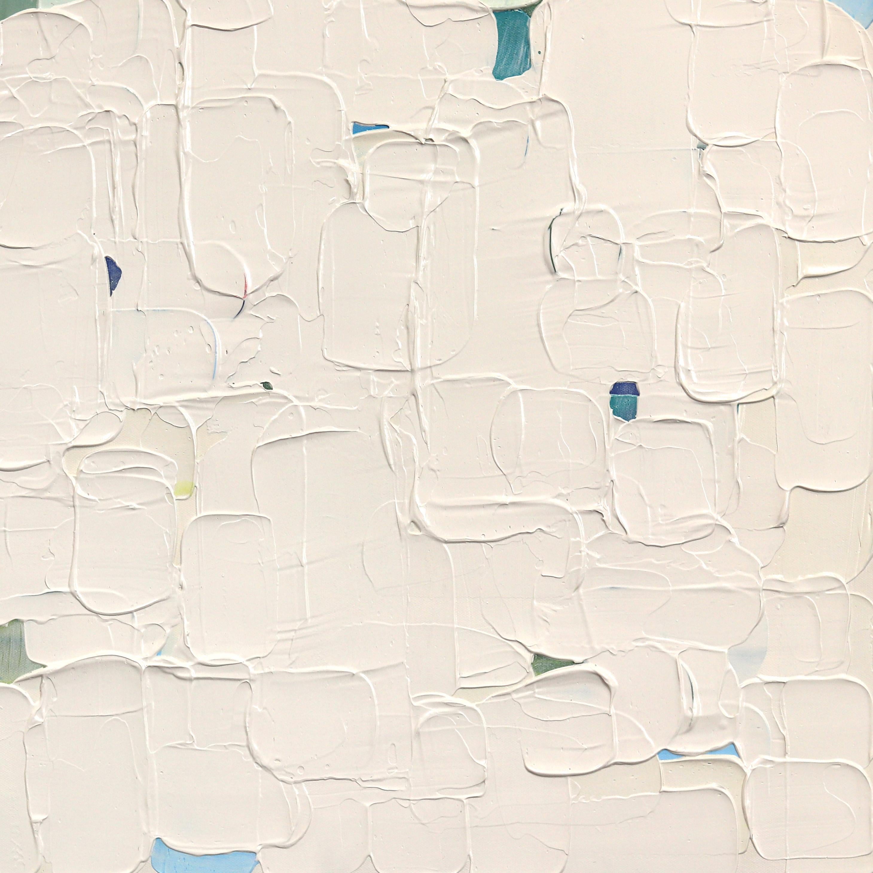 El Kotel - Gran Pintura Abstracta Verde Azul Impasto Pintura Gruesa en venta 3