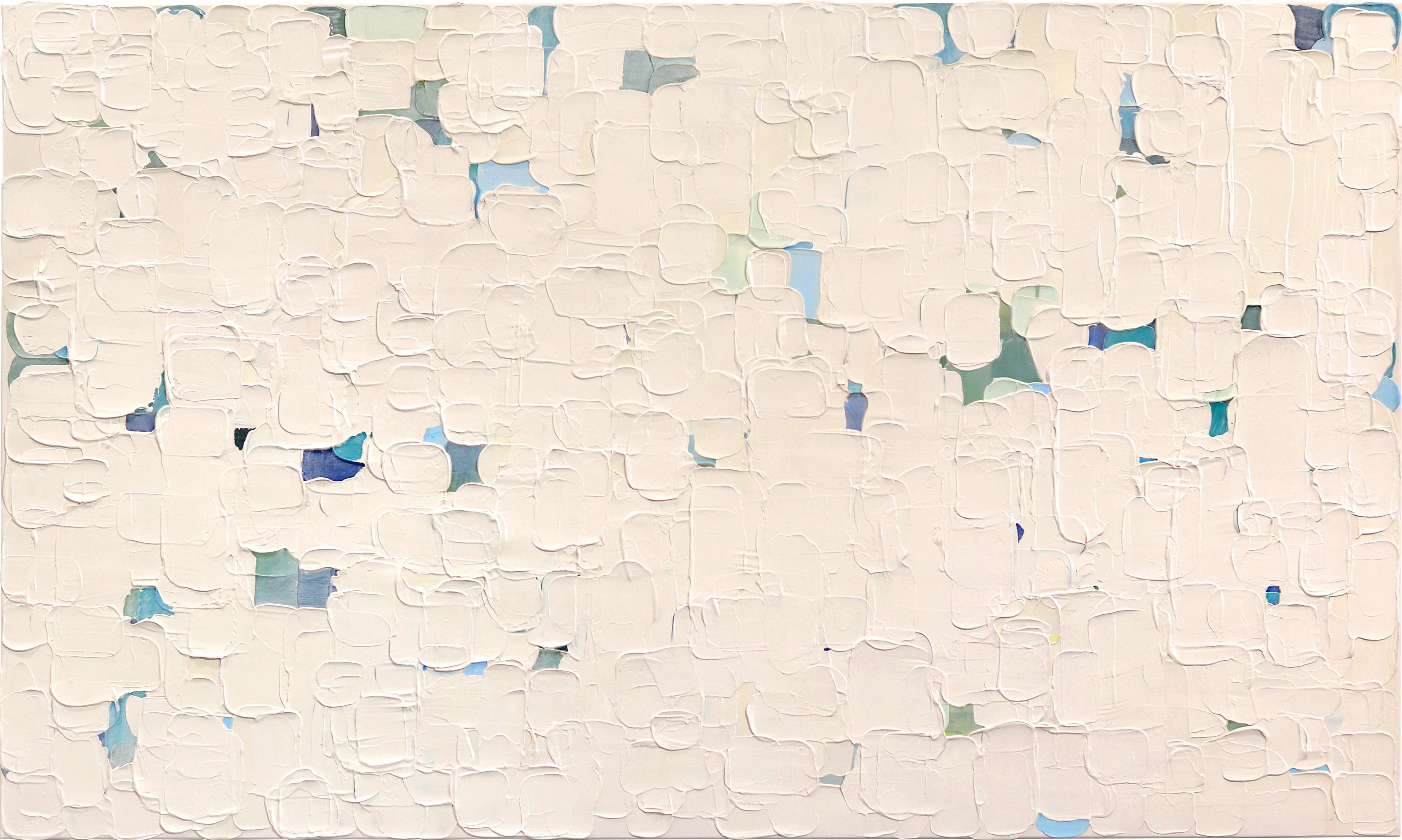 Abstract Painting de Shiri Phillips - El Kotel - Gran Pintura Abstracta Verde Azul Impasto Pintura Gruesa