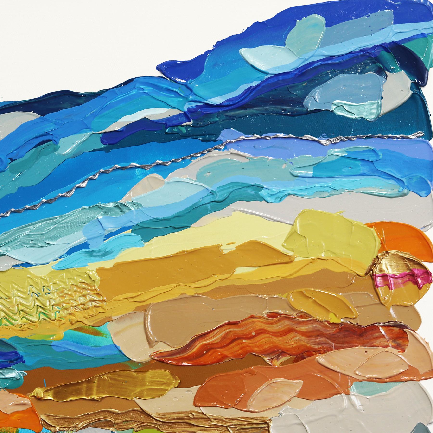 La signora dipinta - Grande pittura astratta colorata ad impasto in vendita 2
