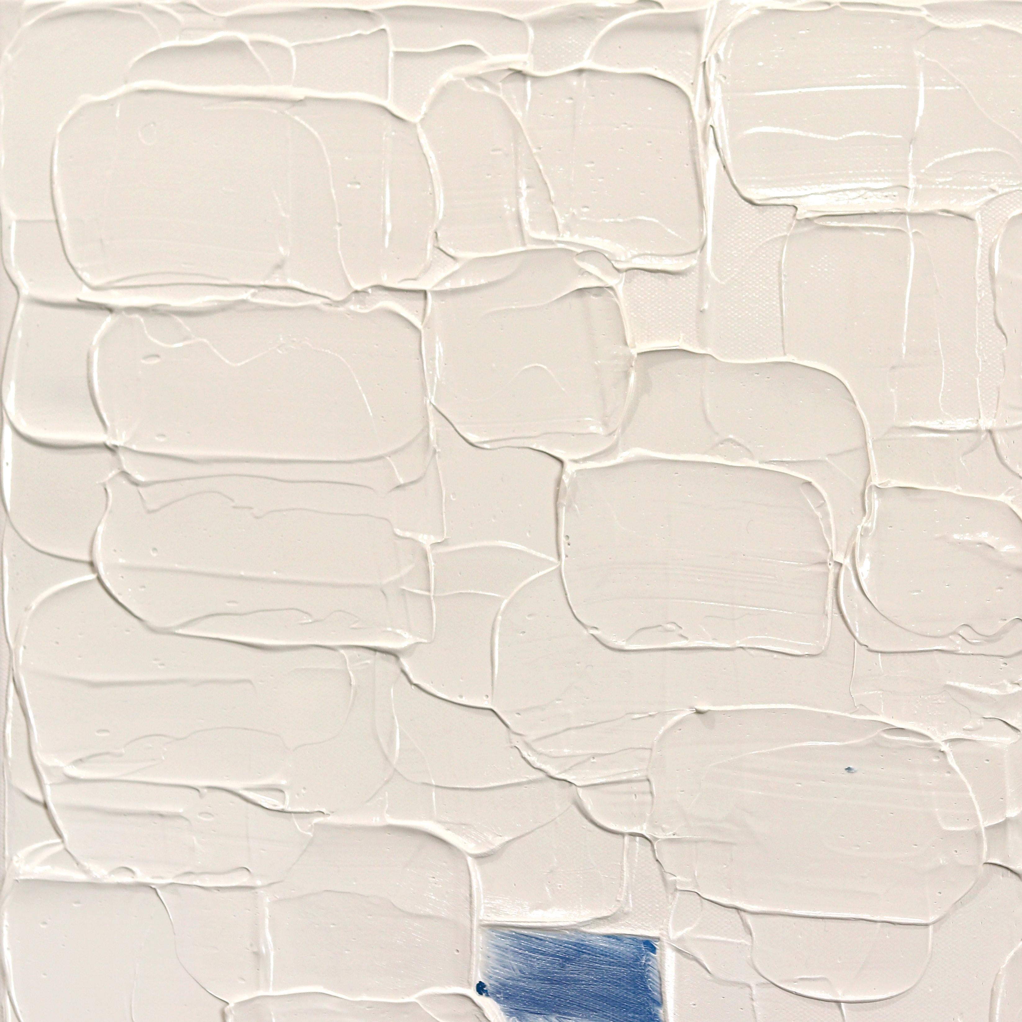 The Tide - Impasto Inspired Textural Blue Accented Thick Paint Abstract Artwork For Sale 1