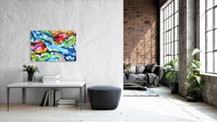 Those Curves - Impasto Thick Paint Layered Texture Colorful Abstract Painting