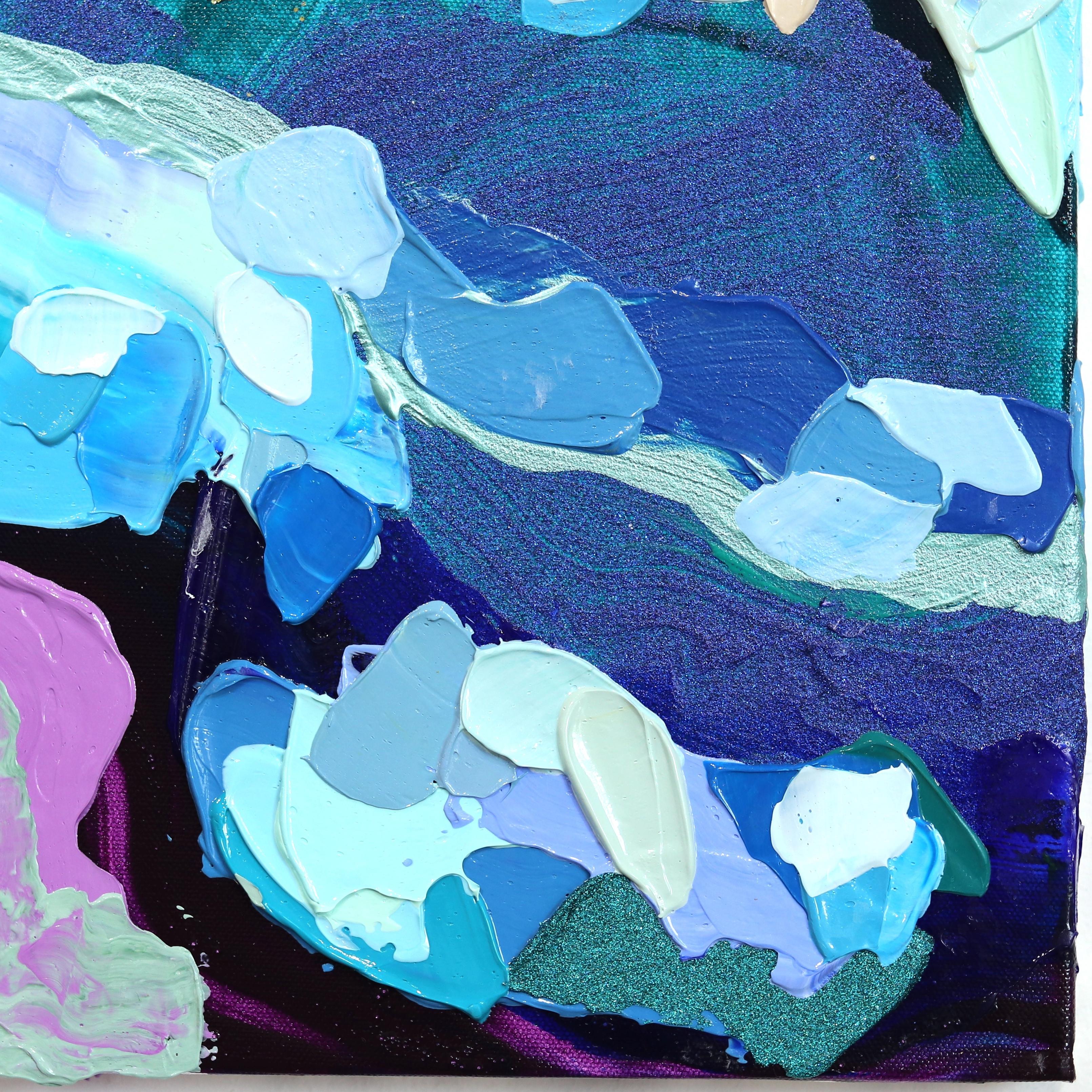 Ces courbes - Impasto Peinture abstraite colorée en vente 5