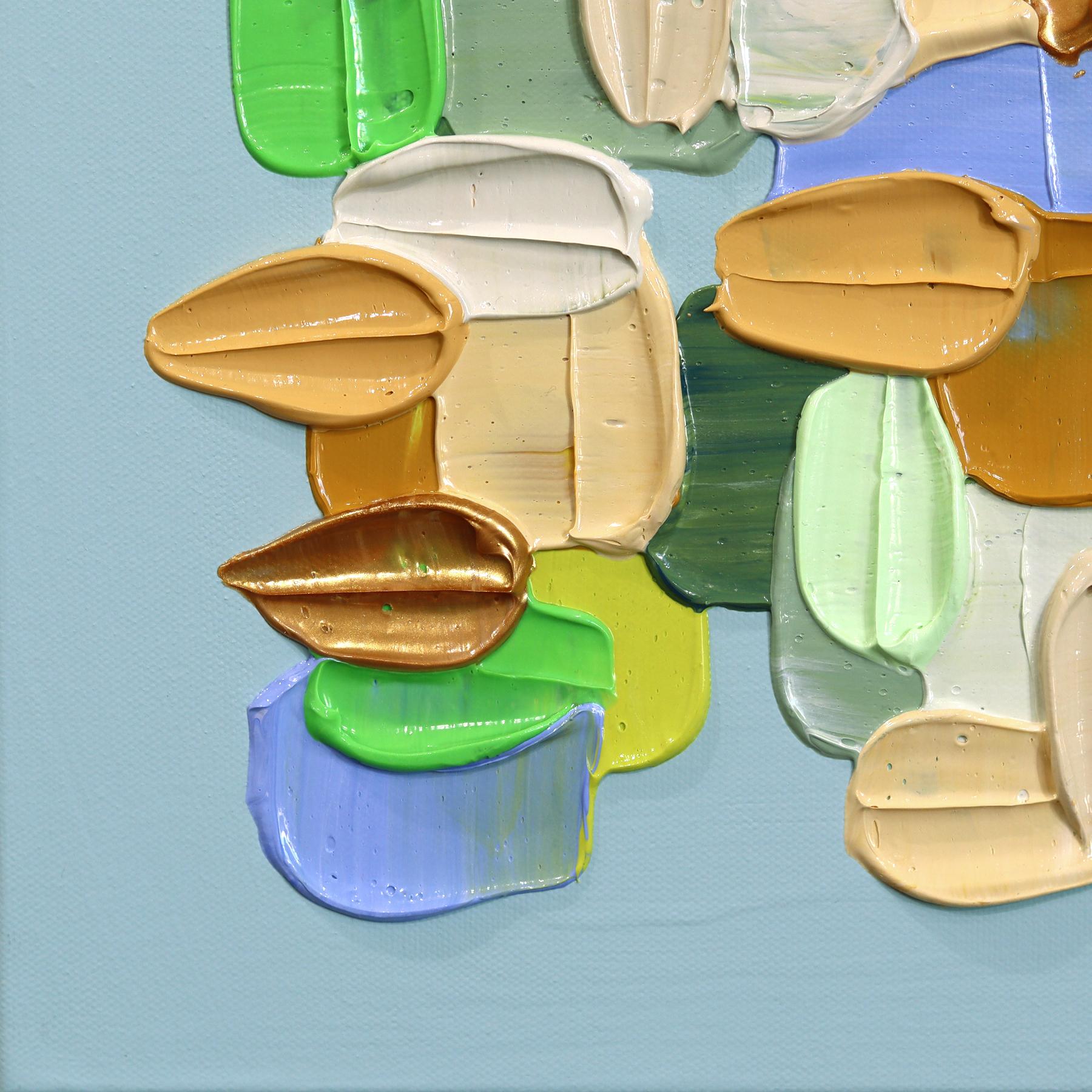 Thread - Impasto Farbe durchtränkt texturale dicke Acrylfarbe abstrakte Kunstwerk im Angebot 2