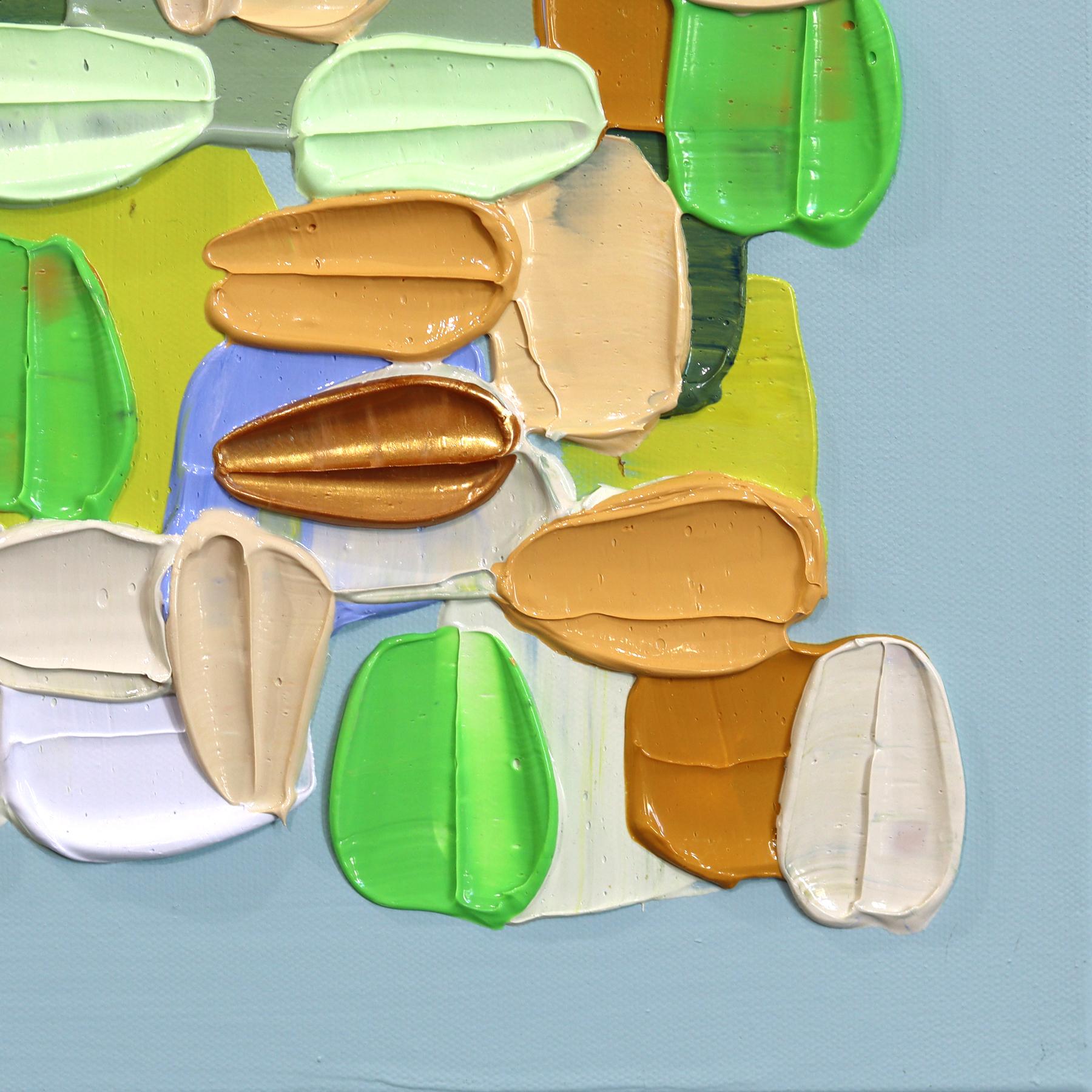 Thread - Impasto Farbe durchtränkt texturale dicke Acrylfarbe abstrakte Kunstwerk im Angebot 3