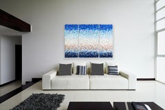 Triptych Sunset - Large Original Impasto Thick Paint Textural Abstract Painting