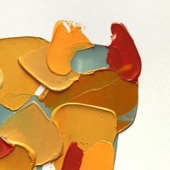 Warm Cold - Impasto Thick Paint Abstract Painting on Board
