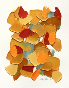 Warm Cold - Impasto Thick Paint Abstract Painting on Board