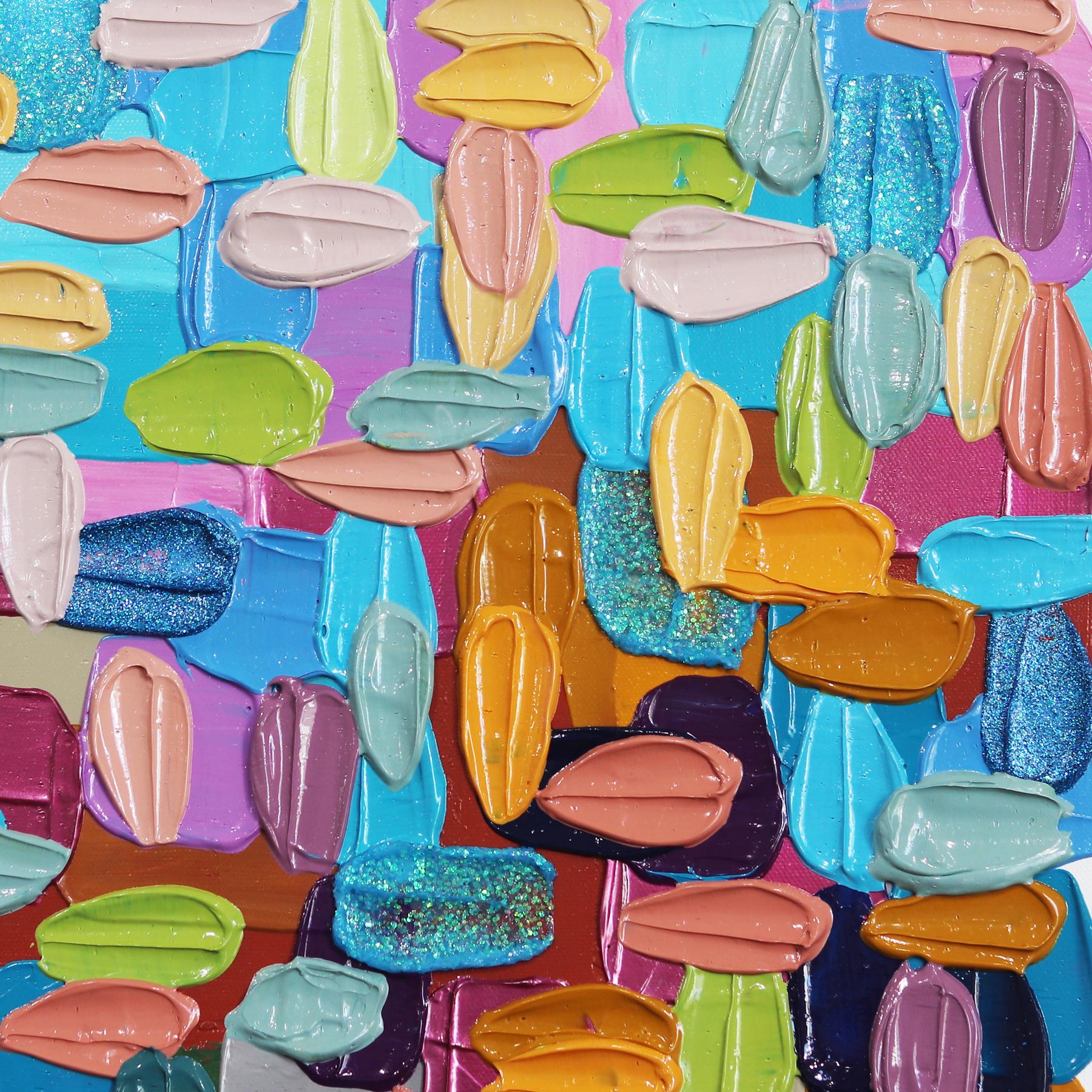 Le opere astratte dell'artista Shiri Phillips sono caratterizzate da pennellate di colori vivaci. I suoi dipinti sono ricchi di texture grazie alla stratificazione di colori acrilici in pennellate fluide. Ispirata dall'ambiente vibrante che ha