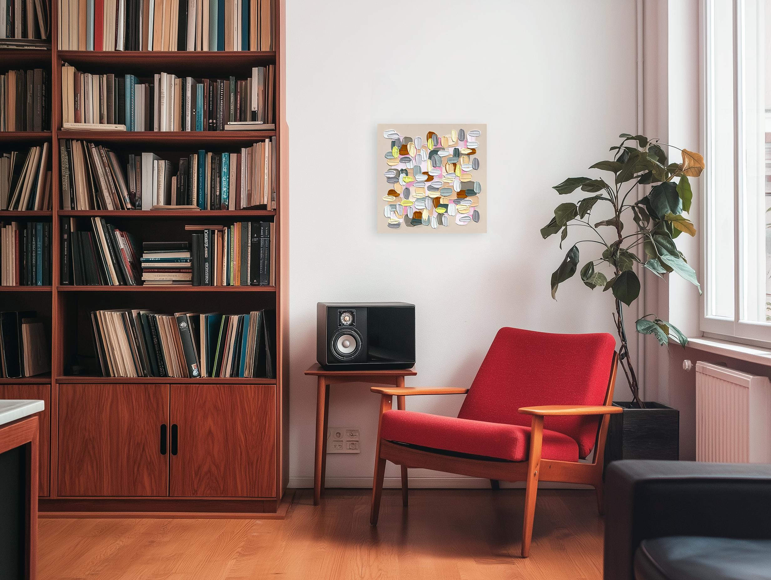 Where Edges Blur - Impasto Inspired Textural Acrylic Paint Abstract Artwork – Painting von Shiri Phillips