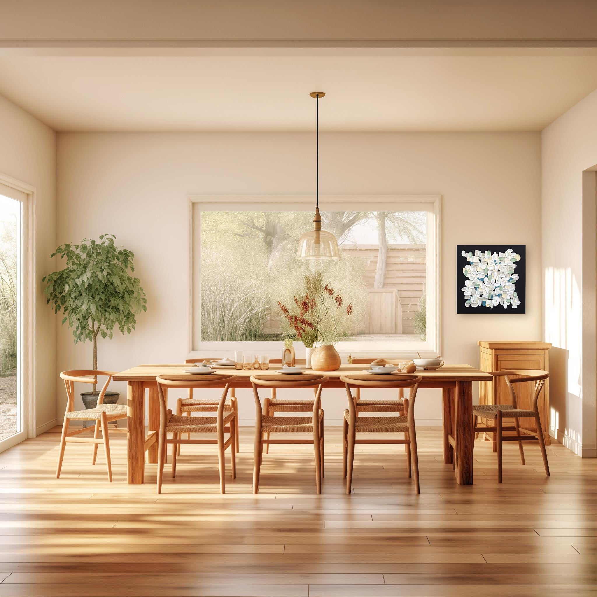 Weiß auf Schwarz - Impasto inspiriert Textur dicke Acrylfarbe abstrakte Kunstwerk – Painting von Shiri Phillips