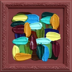 Wine - Impasto Textural Thick Paint Framed Abstract Painting on Canvas Board
