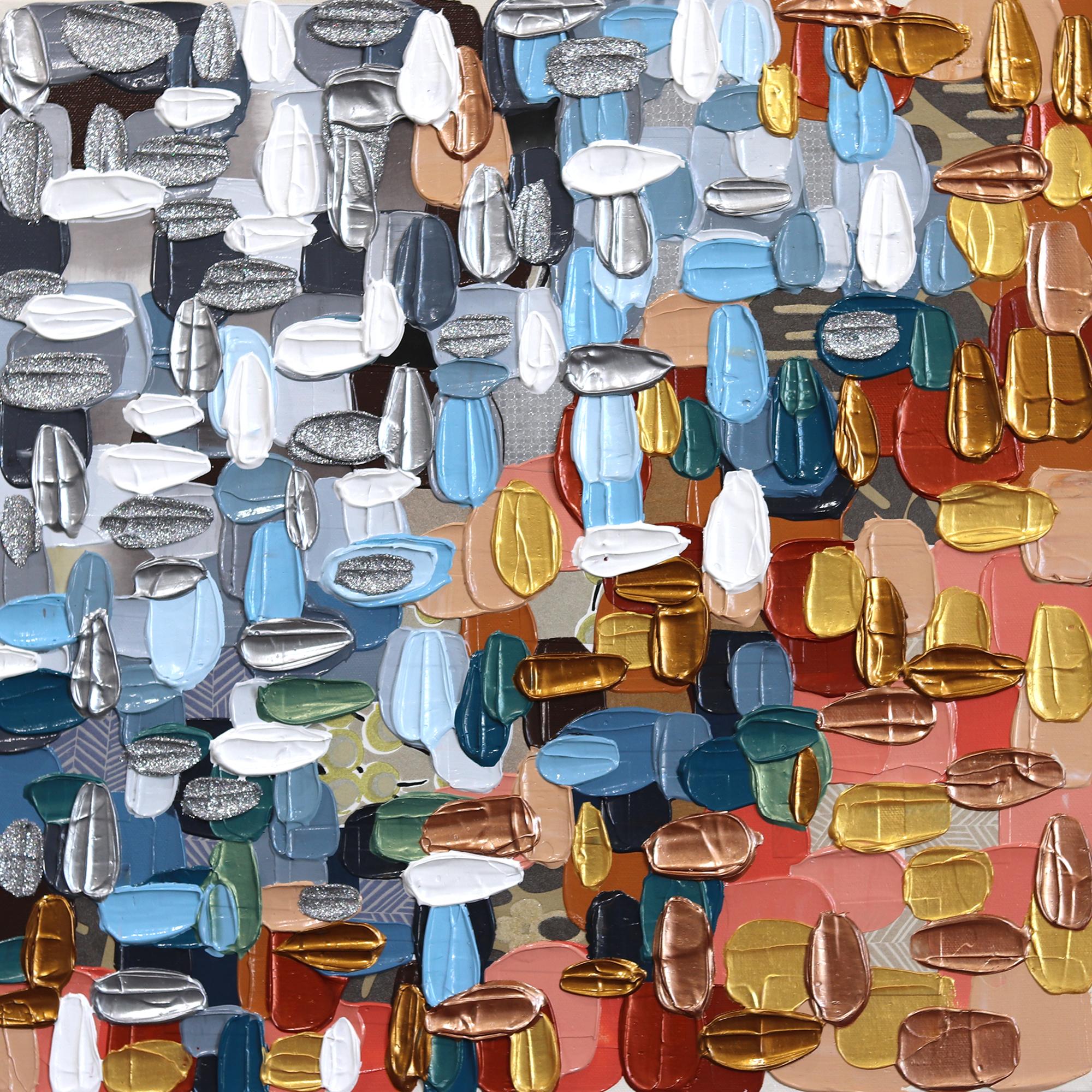 Winter  - Impasto Pintura Gruesa Pintura Abstracta Colorida - Art de Shiri Phillips
