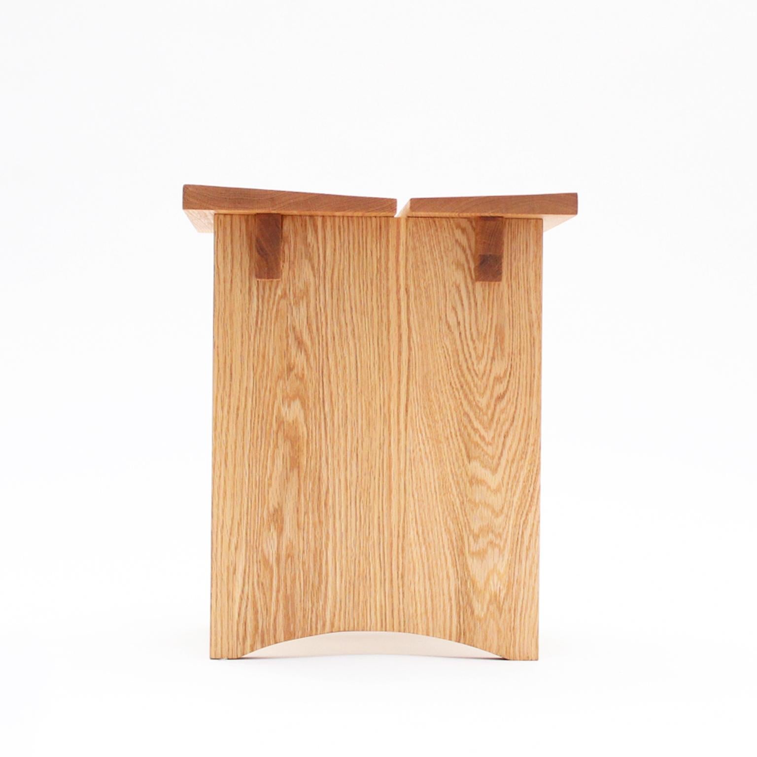 Modern Shirihiki Stool Solid Oakwood, Handcrafted in México For Sale
