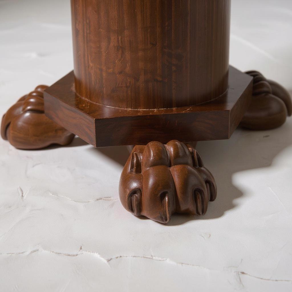 Hand-Carved Shirlang Coffee Table – Handcrafted Marble & Khatam Inlay For Sale
