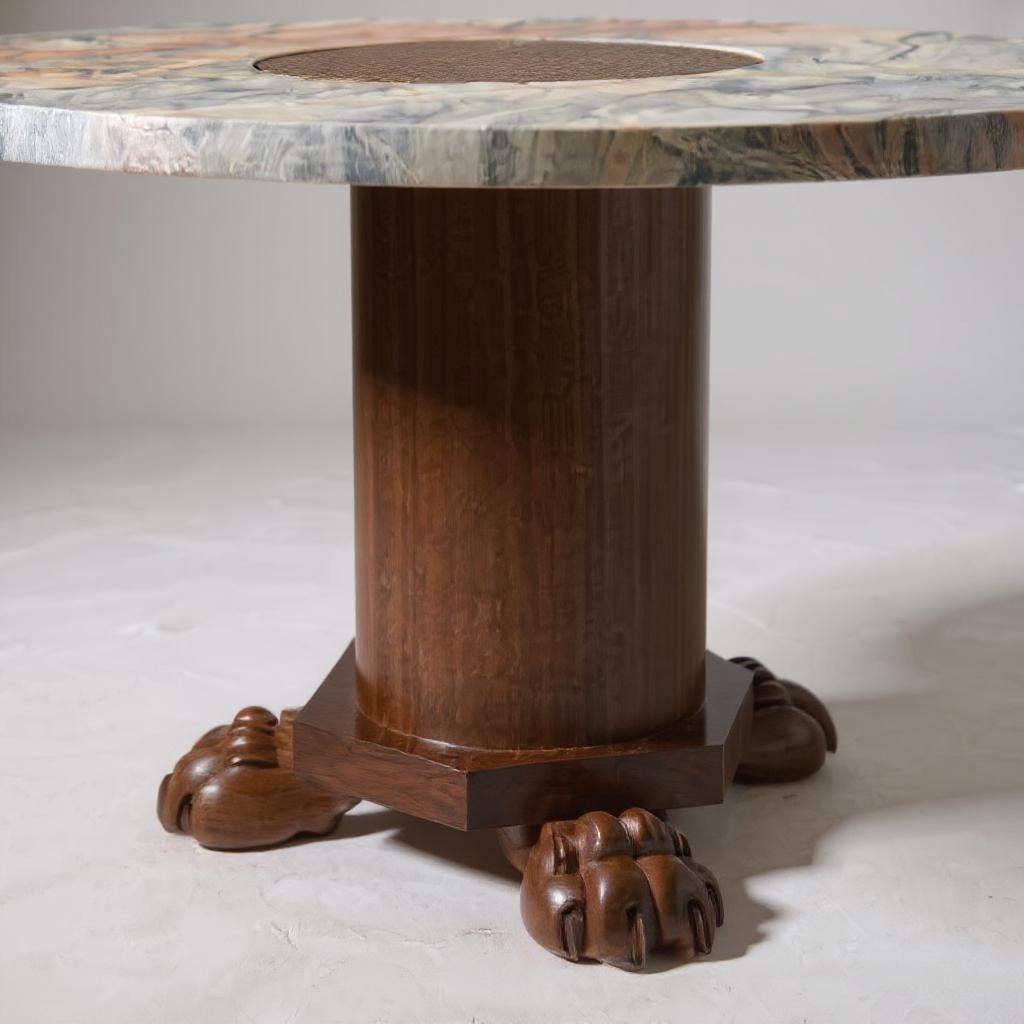 Shirlang Coffee Table – Handcrafted Marble & Khatam Inlay In New Condition For Sale In London, GB