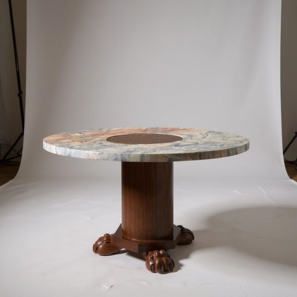 Contemporary Shirlang Coffee Table – Handcrafted Marble & Khatam Inlay For Sale