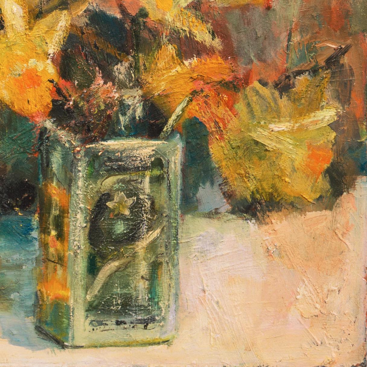 'Daffodils', California College of Arts & Crafts, Oakland Museum, Woman Artist - Impressionist Painting by Shirley Calpestri-Craig