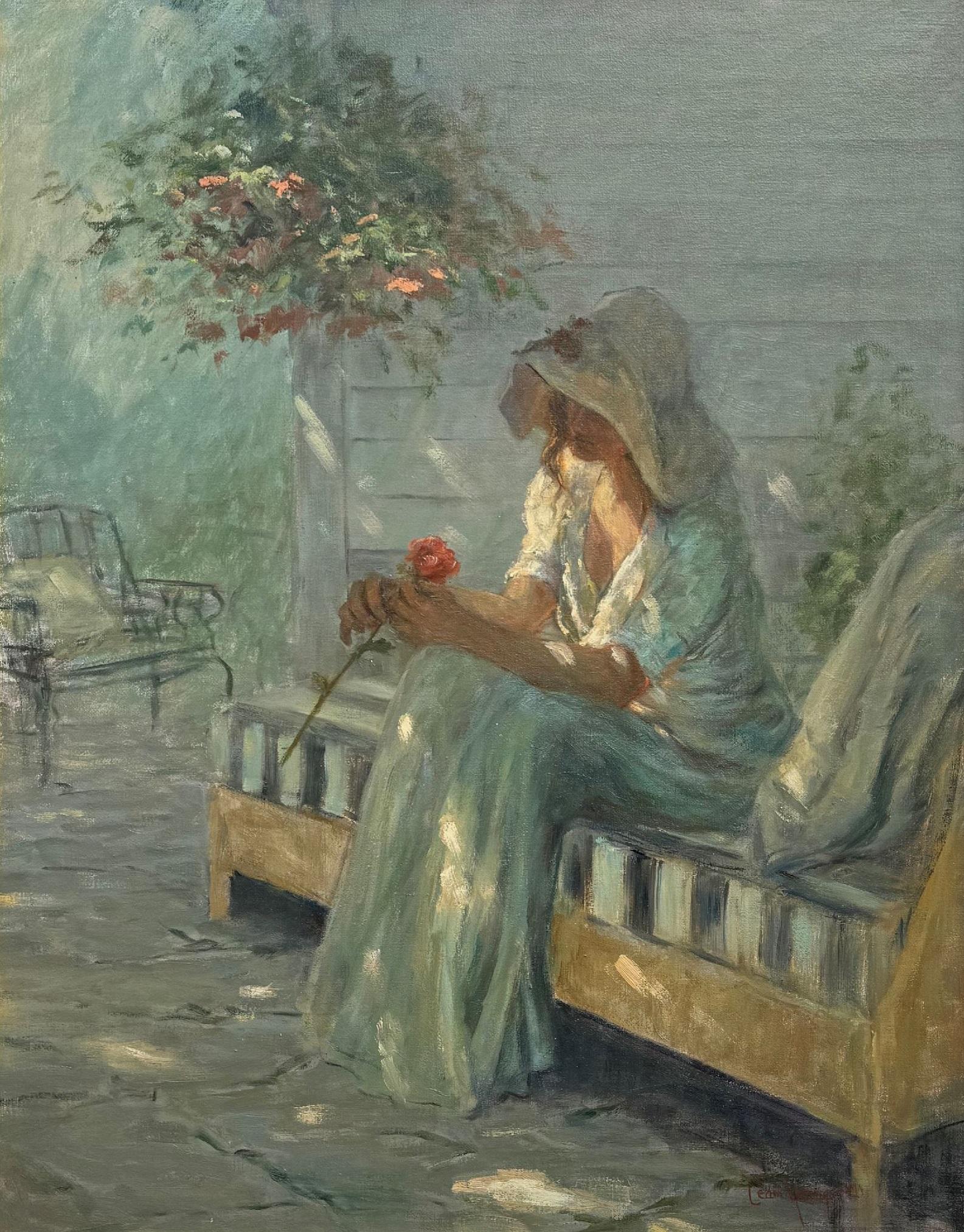 Figurative Painting de Shirley Caen Youngs - Una sola flor amada