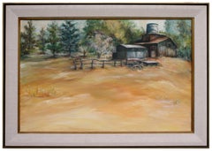 "Lazy Day in the Country" - Mid Century Pastoral Farm Landscape w Barn