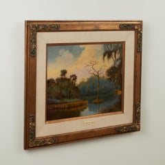 Vintage Tropical Florida Landscape Painting by Shirley Hood Loeffler
