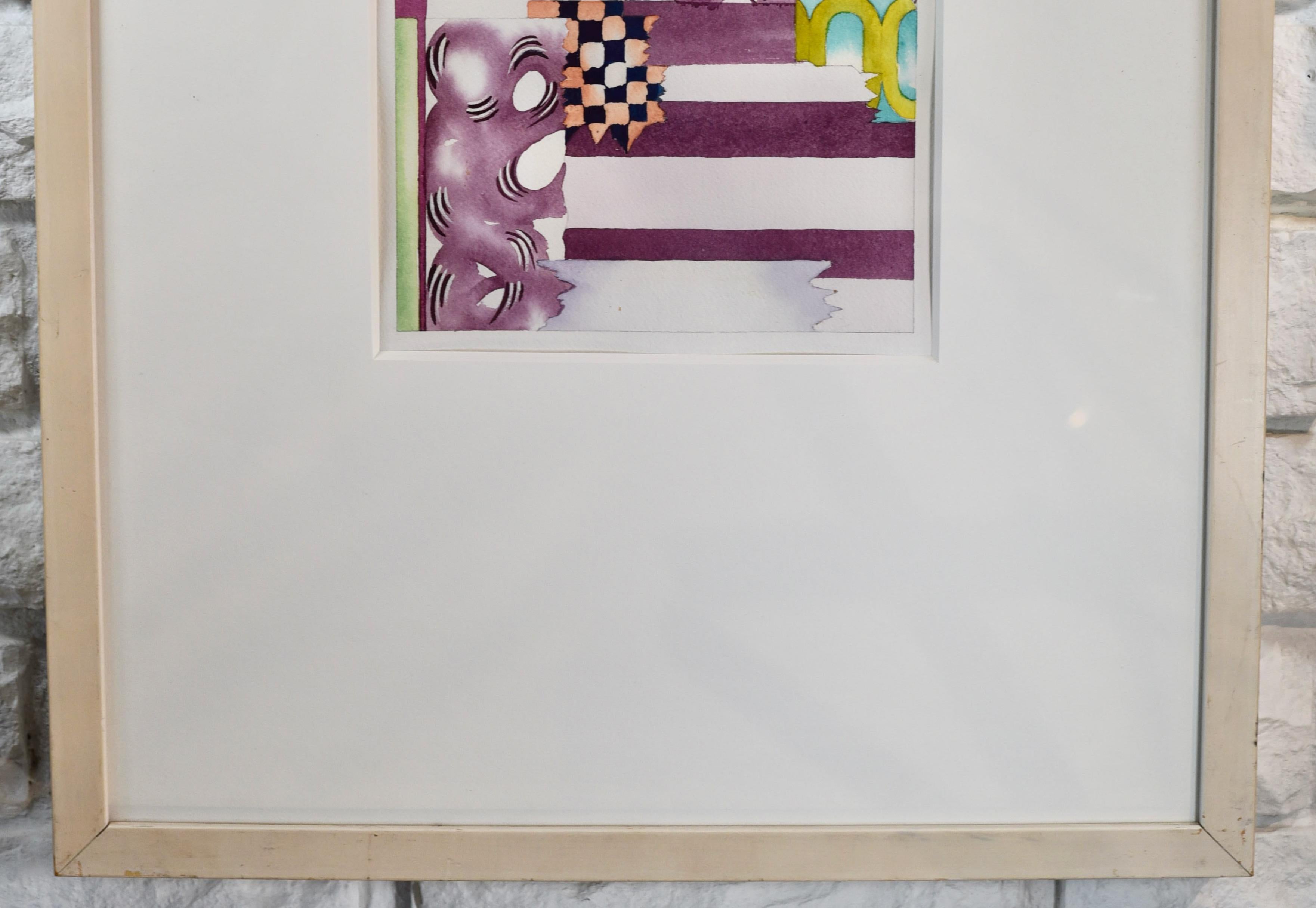 20th Century Shirley Kaneda Original Acrylic Framed Abstract Painting For Sale