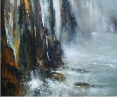 At The Edge, Shirley Kirkcaldy, Druck in limitierter Auflage, Aquarell-Kunstwerk, Meer